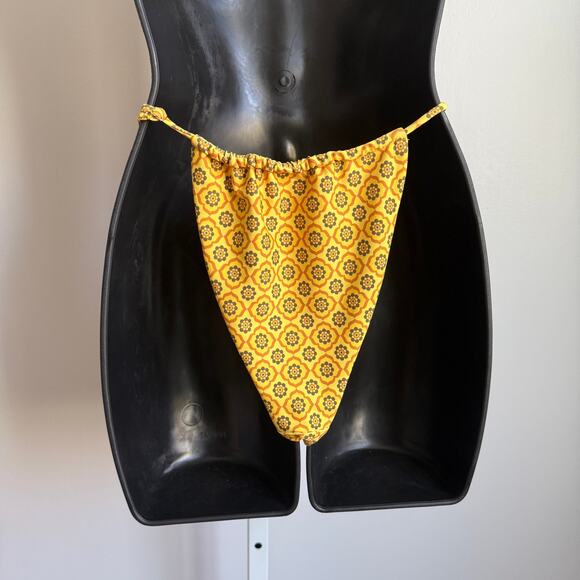 SKATIE Bikini Bottoms sz M Yellow Floral‎ Tile Print Sustainable Swimwear NWT - Picture 9 of 10